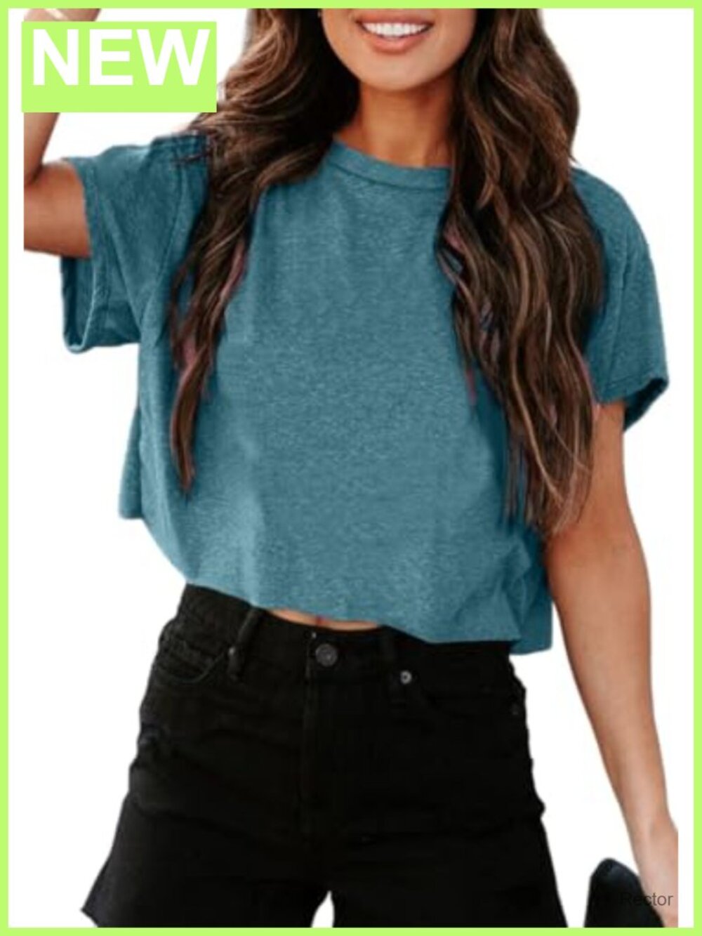 Womens Cropped T Shirt Short Sleeve Crew Neck Loose Fit Summer Basic Crop Top